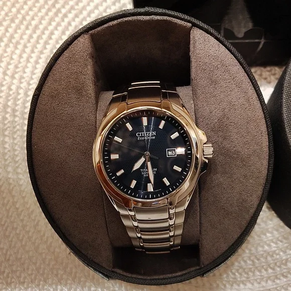 Citizen Eco-Drive Titanium Watch - Black and Silver